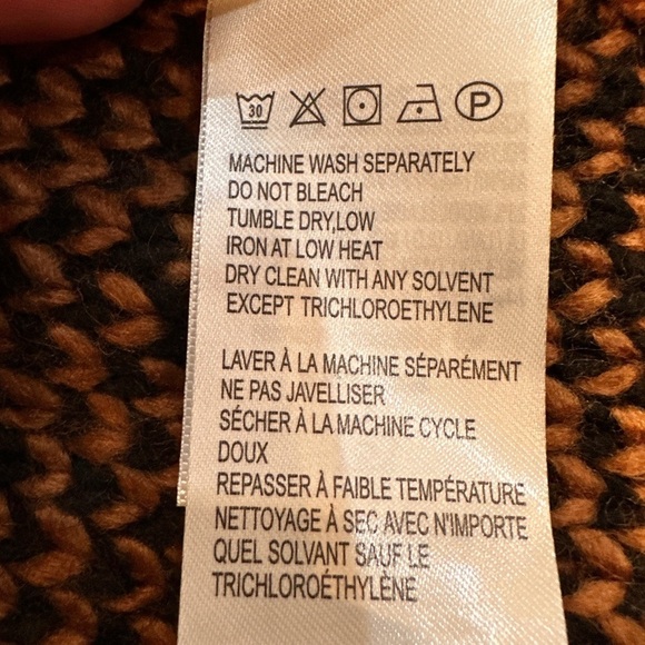 Farm Rio Midnight leopard print sweater pullover fringe caramel black size small - Picture 10 of 12